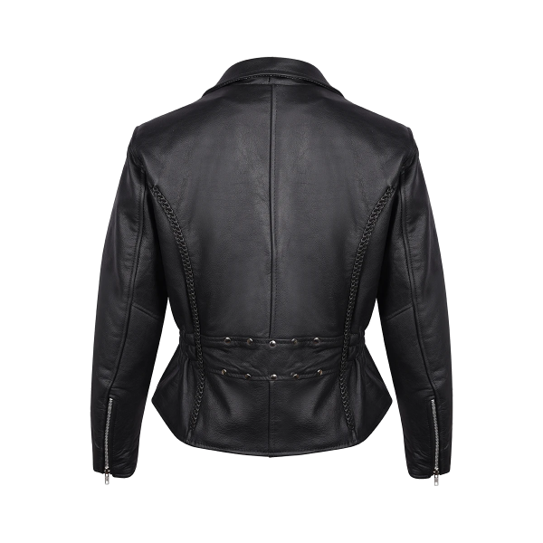 Motorcycle Vance Leather Ladies Standard Leather Braid and Stud Motorcycle Leather Jacket - Image 1