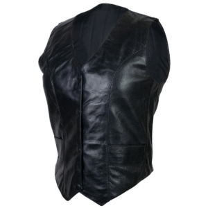 Motorcycle Ladies Lambskin Plain Side Leather Vest