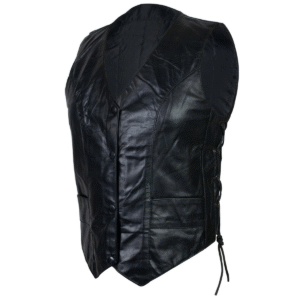 Motorcycle Ladies Lambskin Lace Side Leather Vest