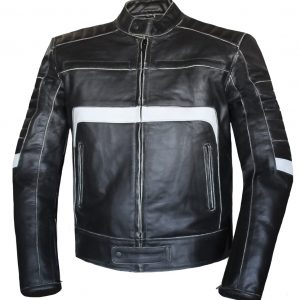 Motorcycle New Black Classic Jacket Concealed Carry Pockets with Reflector Panels