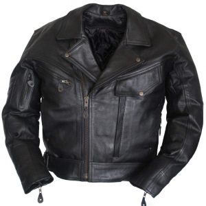 MG105 Premium Leather Jacket with Full Length Pockets