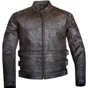 Motorcycle New Brown Jacket with Straps Concealed Carry Pockets