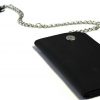 Motorcycle Black Studded Premium Leather Wallet with Removable Chain