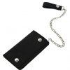 Motorcycle Black Studded Premium Leather Wallet with Removable Chain