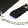 Motorcycle Black Live to Ride Ride to Live Premium Leather Wallet with Removable Chain