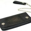 Motorcycle Black Live to Ride Ride to Live Premium Leather Wallet with Removable Chain
