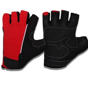 New Mens Red Mesh Fingerless Gloves