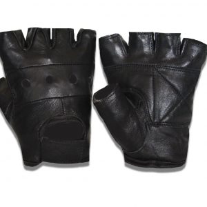 New Unisex Black Sheep Leather Fingerless Gloves