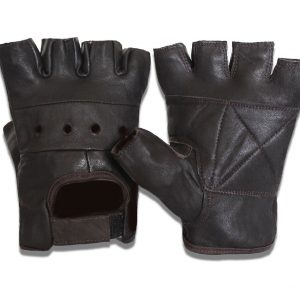 New Unisex Brown Sheep Leather Fingerless Gloves