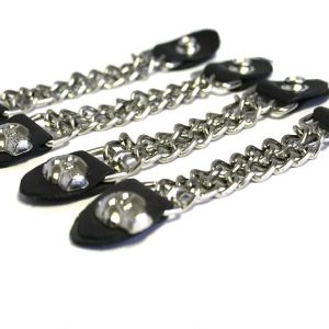 Austin Leather Motorcycle Vest Extender 4 Pack Biker Skull Chain For Men or Women