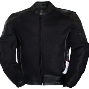 Motorcycle New Black Mesh and Leather Jacket