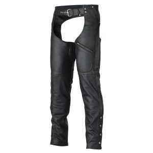 Motorcycle Zip-Out Insulated Pant Style Zipper Pocket Leather Chaps