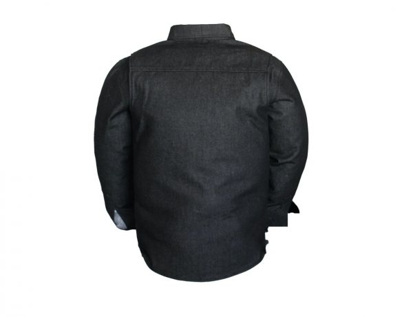 Mens New Motorcycle Premium Black Denim Shirt with Concealed Carry Pockets - Image 3