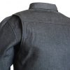 Mens New Motorcycle Premium Black Denim Shirt with Concealed Carry Pockets