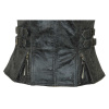 Motorcycle Ladies Distressed Gray Premium Leather Concealed Carry Motorcycle Vest