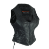 Motorcycle  High Mileage Ladies Lace Side Leather Vest Adorned with Studs