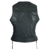 Motorcycle  High Mileage Ladies Lace Side Leather Vest Adorned with Studs