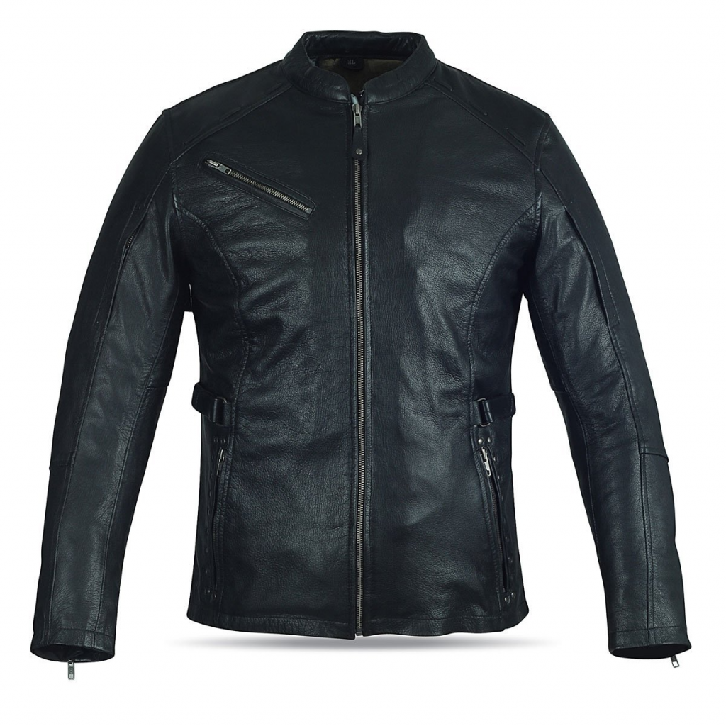 Motorcycle High Mileage Ladies Black Fringe and Rivet Leather Jacket
