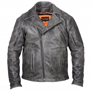 HMM517DG Men's Premium Leather Beltless Mcj W/dual Gun Pockets & Z/o Liner With Adjustable Collars For Different Styles
