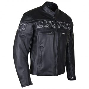 Motorcycle New Reflective Skull Premium Cowhide Leather Motorcycle Jacket