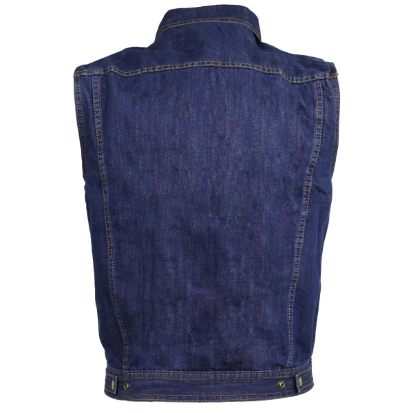 VB917 Men's Black or Blue Denim Vest with Collar
