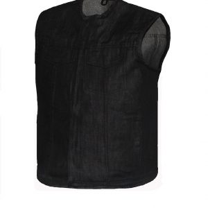 New Mens Motorcycle Black Denim Club Vest
