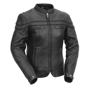 Motorcycle Vance Leather Ladies Racer Jacket with Zip Out Liner