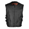 Men's Black Basic Leather Tactical Style Vest