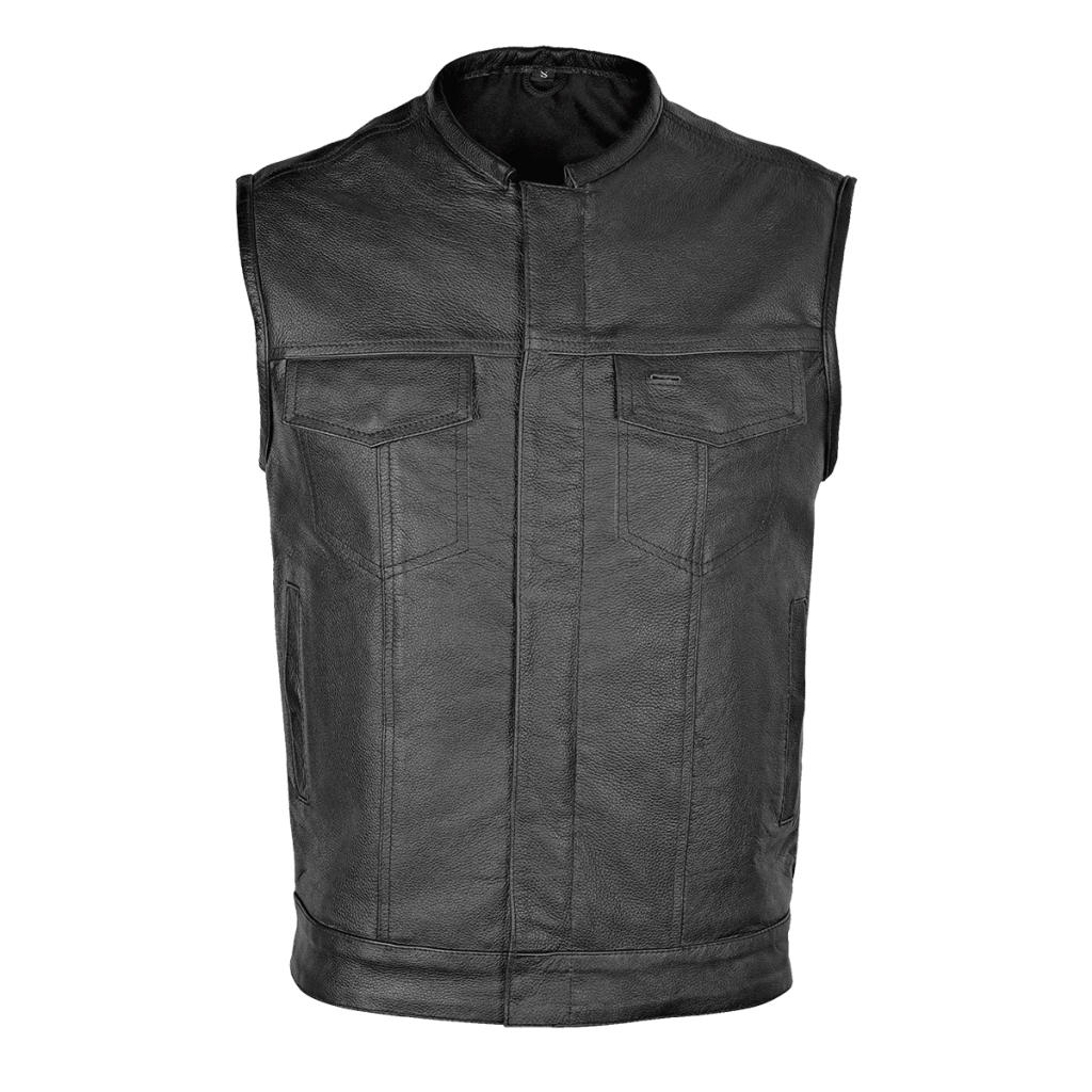 VL913 Leather Motorcycle Club Vest