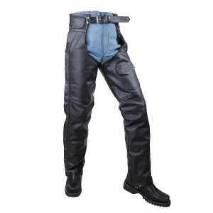 Motorcycle Vance Leather Basic economy Leather Chaps with Braid Trim