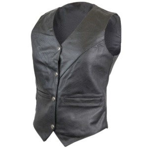 Motorcycle Ladies Milled Leather Plain Side Vest