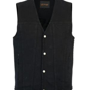 MOTORCYCLE MEN'S SINGLE BACK PANEL CONCEALED CARRY DENIM VEST