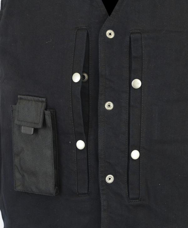 MOTORCYCLE MEN'S SINGLE BACK PANEL CONCEALED CARRY DENIM VEST - Image 2