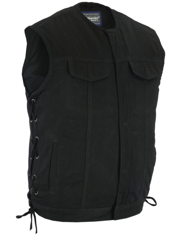 MOTORCYCLE DENIM MATERIAL, UPGRADED STYLE GUN POCKETS, ALL BLACK CONSTRUCTION. - Image 3