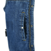 MOTORCYCLE CONCEALED SNAPS, DENIM MATERIAL, HIDDEN ZIPPER, W/O COLLAR