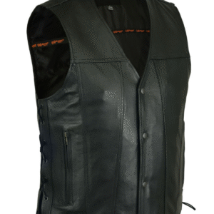 MOTORCYCLE MEN'S SINGLE BACK PANEL CONCEALED CARRY VEST