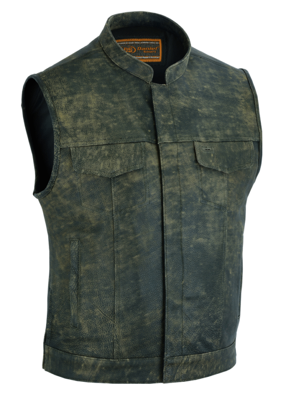 MOTORCYCLE MEN’S CONCEAL CARRY ANTIQUE BROWN VEST