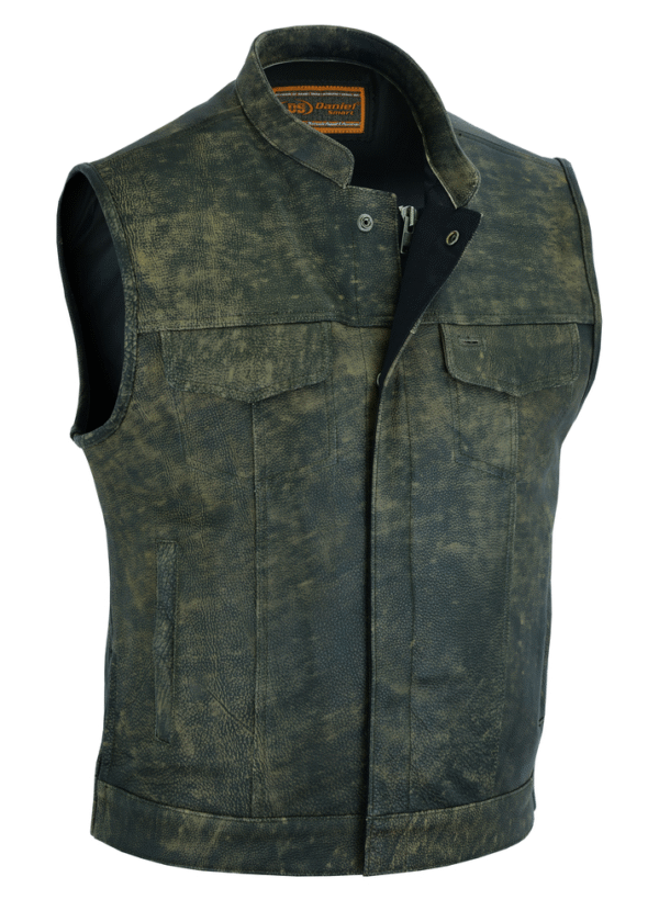 MOTORCYCLE MEN’S CONCEAL CARRY ANTIQUE BROWN VEST