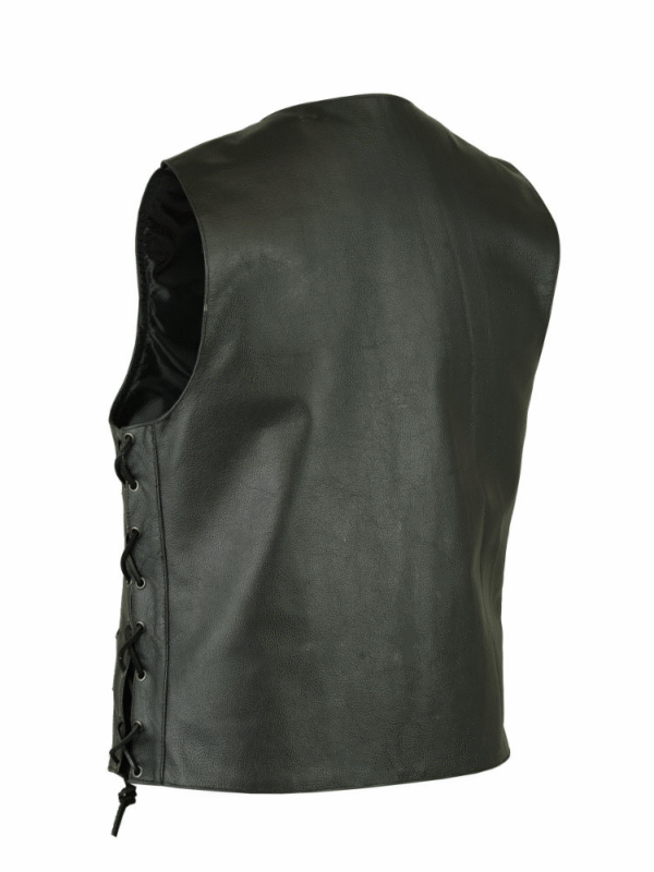 MOTORCYCLE TRADITIONAL SINGLE BACK PANEL CONCEALED CARRY VEST - Image 4
