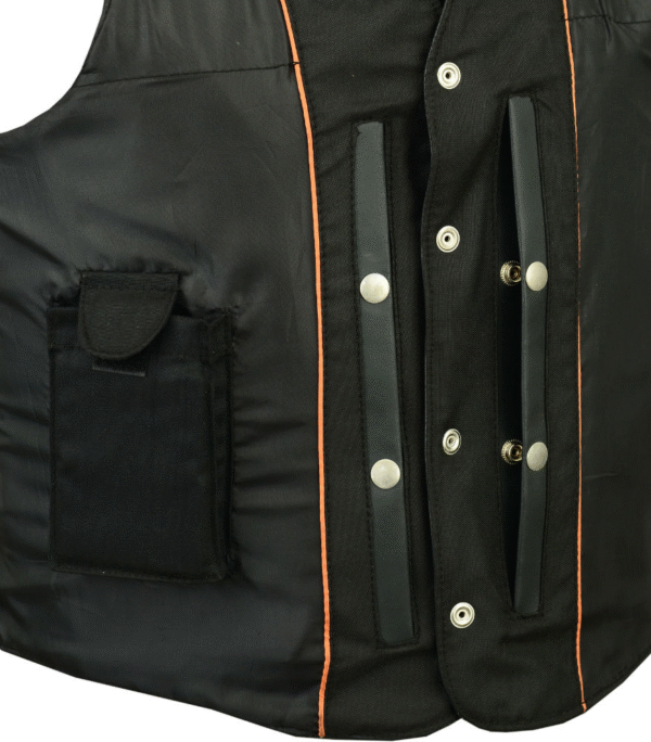 MOTORCYCLE MEN'S SINGLE BACK PANEL CONCEALED CARRY VEST - Image 2