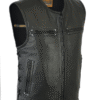 MOTORCYCLE MEN'S ZIPPER FRONT SINGLE BACK PANEL CONCEALED CARRY VEST