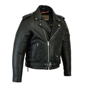 MOTORCYCLE MEN'S CLASSIC SIDE LACE POLICE STYLE M/C JACKET