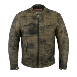 MOTORCYCLE MEN'S ANTIQUE BROWN CRUISER JACKET