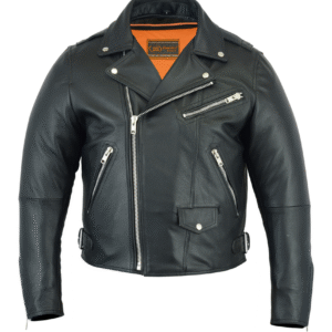 MOTORCYCLE MEN'S MODERN FULL CUT BELTLESS BIKER JACKET