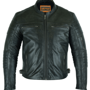 MOTORCYCLE MEN’S MODERN CROSSOVER SCOOTER JACKET - GUN METAL BROWN