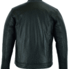 MOTORCYCLE MEN'S FULL CUT LEATHER SHIRT WITH ZIPPER/SNAP FRONT