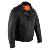 MOTORCYCLE MEN'S MODERN LONGER BELTLESS BIKER JACKET