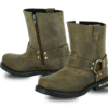 MOTORCYCLE MEN’S SIDE ZIPPER WATERPROOF BOOTS– BROWN