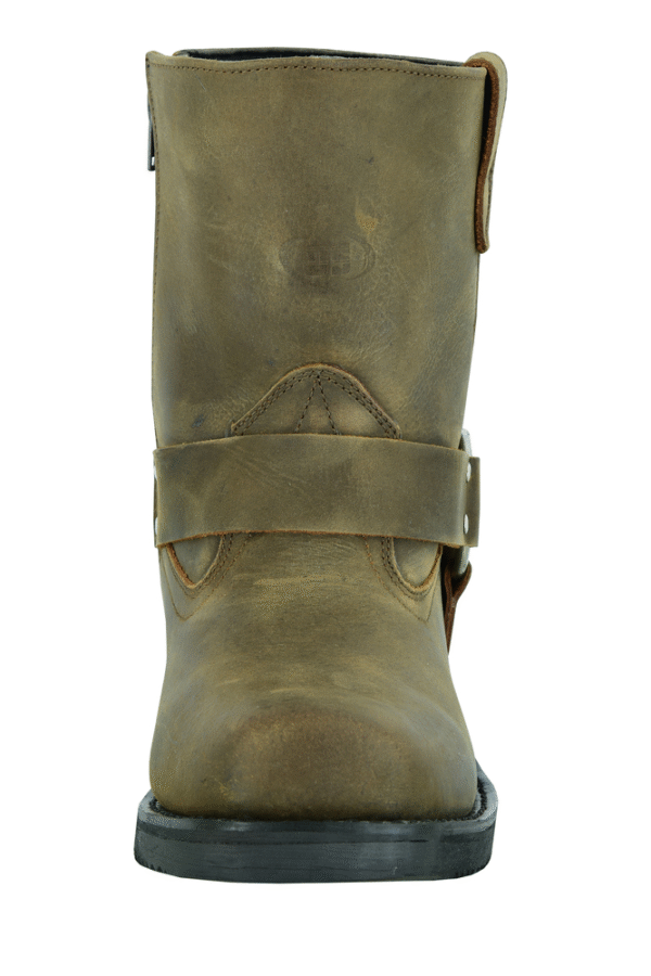 MOTORCYCLE MEN’S SIDE ZIPPER WATERPROOF BOOTS– BROWN