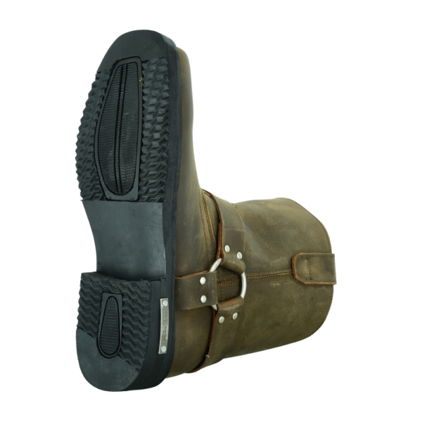 MOTORCYCLE MEN’S SIDE ZIPPER WATERPROOF BOOTS– BROWN